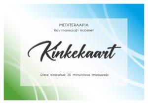 KINKEKAART 30 minutiline massaaž